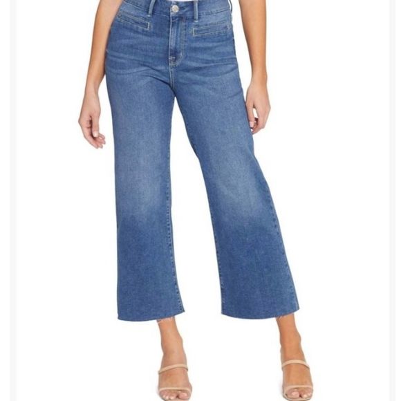 Women’s Size 14 Seven7 High Rise Wide Leg Cropped Jeans - Gauchos - Picture 2 of 9